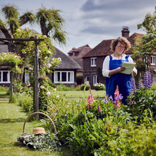 British ceramic artist Kate Malone sketching among plants and natural forms in her Kent garden.