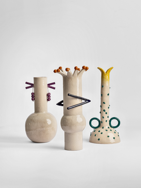 Handmade ceramic vases by Italian ceramic designer Arianna De Luca.