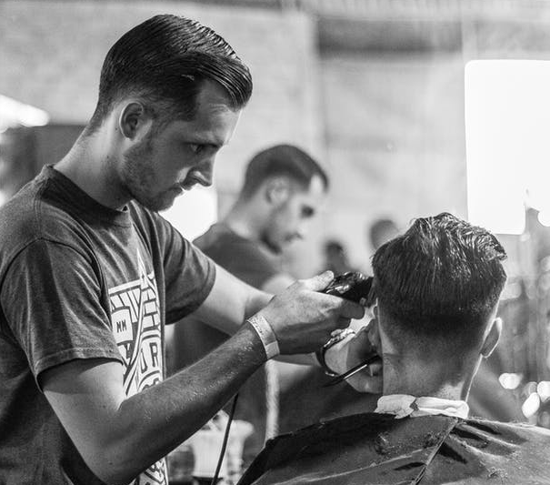 Man getting hair cut