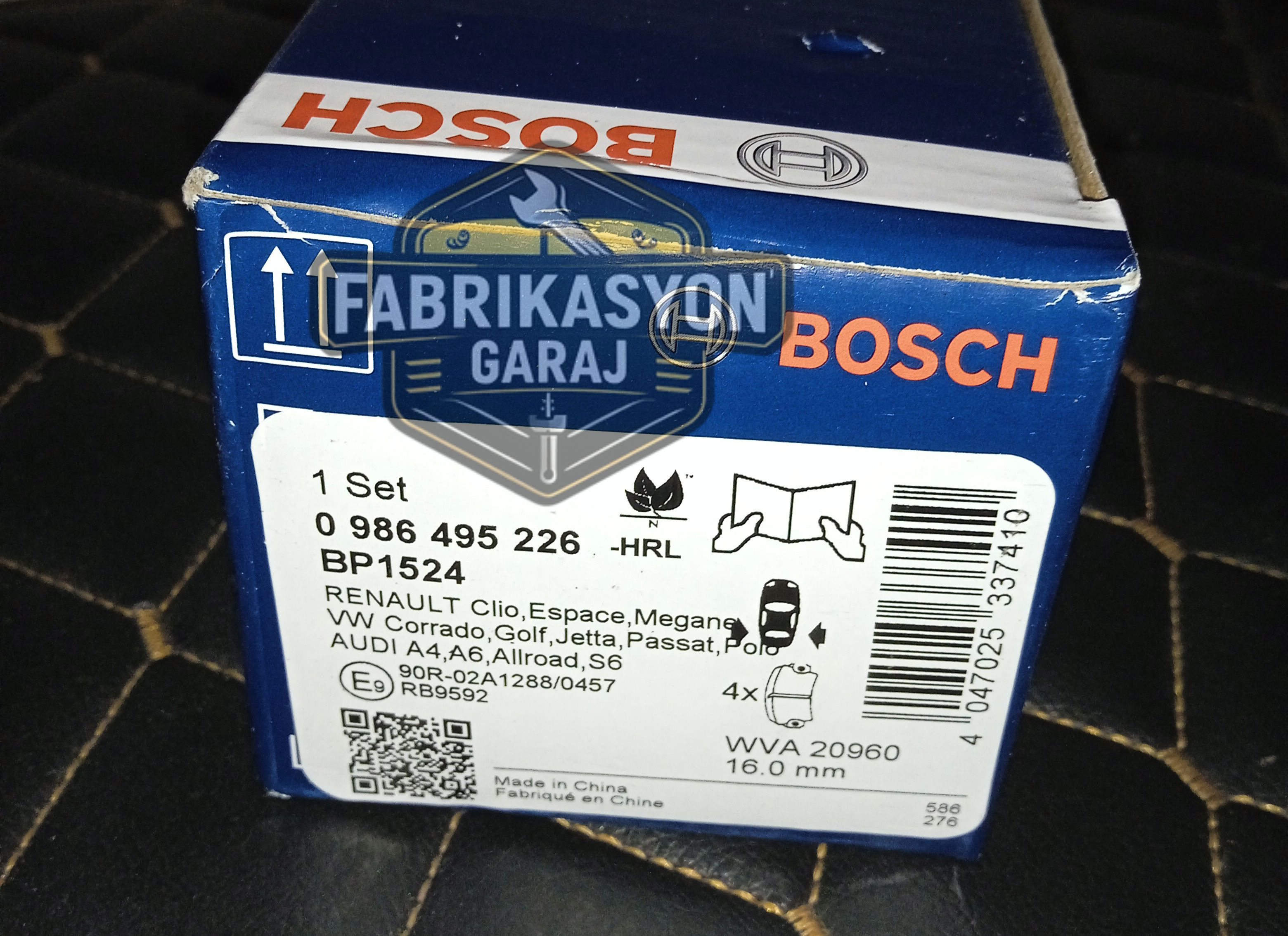 Bosch Fren Balatası - 0 986 495 226 BP1524
