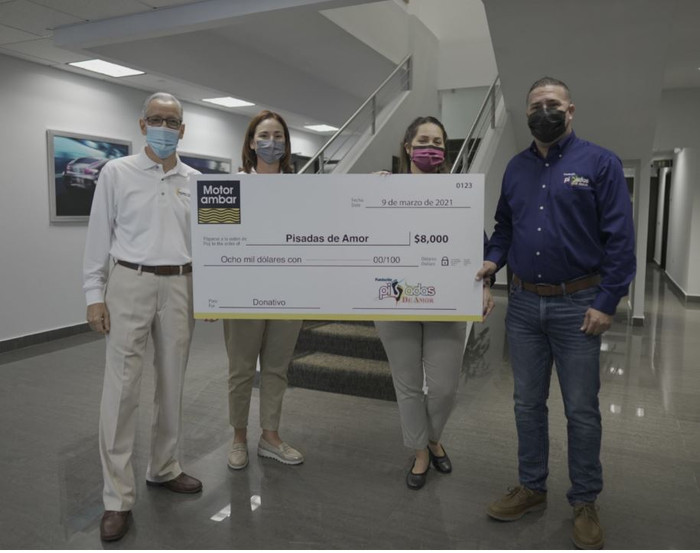 Jaime Pibernus, director del MCGT, Kelineth Quiñones, del Comité MCGT, Margarita Rosado y Julio Soto de Fundación Pisadas de Amor