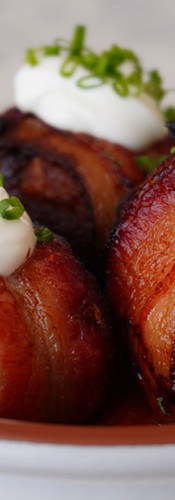 Datiles con Longaniza menú restaurante mar y rosa chef josé mendin