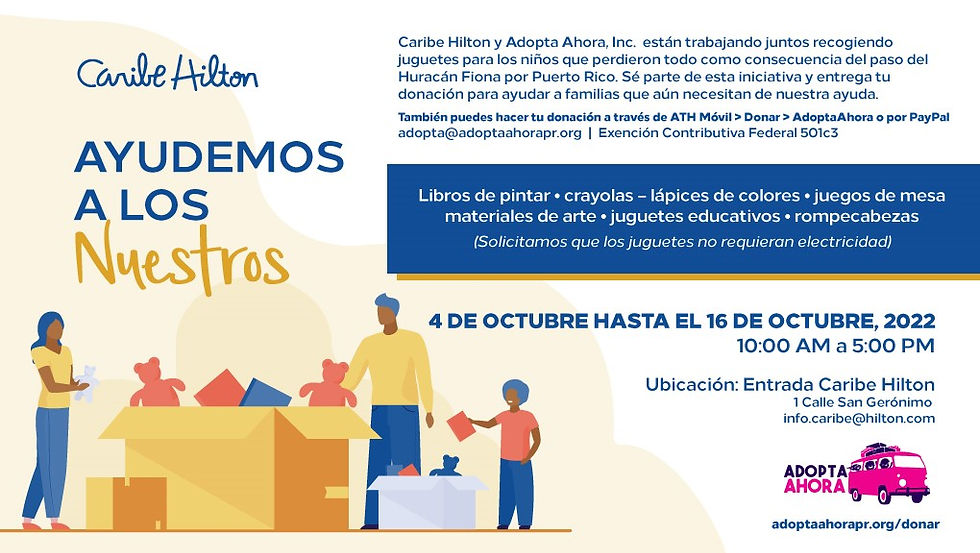 ayudas para los niños víctimas del huracán fiona, toy drive, para los niños