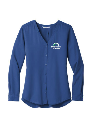 Thumbnail: Port Authority ® Ladies Long Sleeve Button-Front Blouse