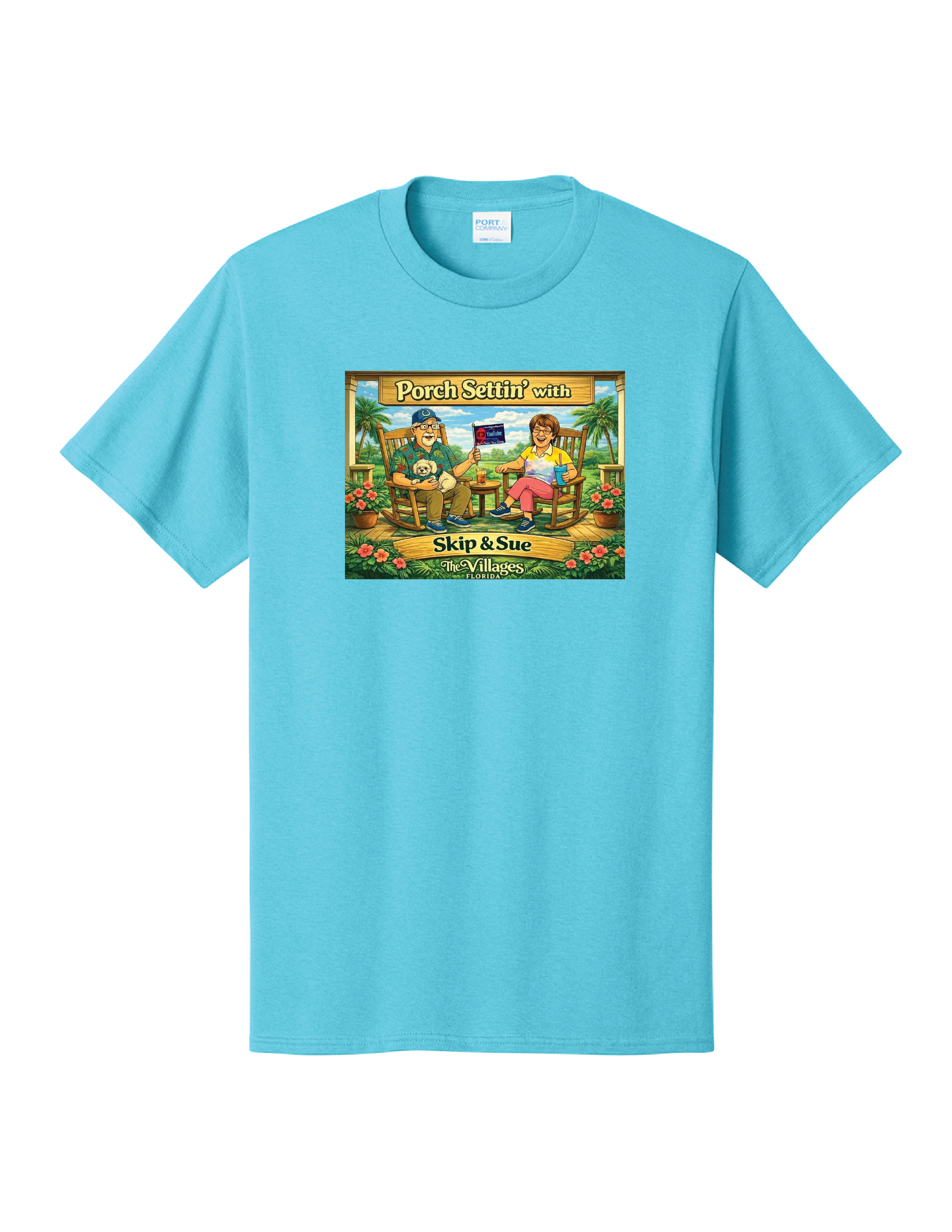 Unisex Cotton S/s Tee - Porch Settin' with Skip & Sue