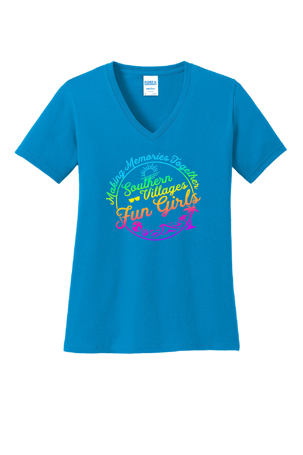 Thumbnail: Port & Company® Ladies Core Cotton V-Neck Tee