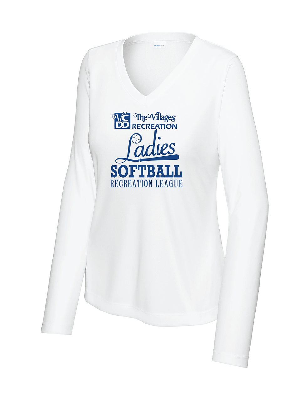 Thumbnail: The Villages Recreational Ladies Softball V-Neck Long Sleeve Tee