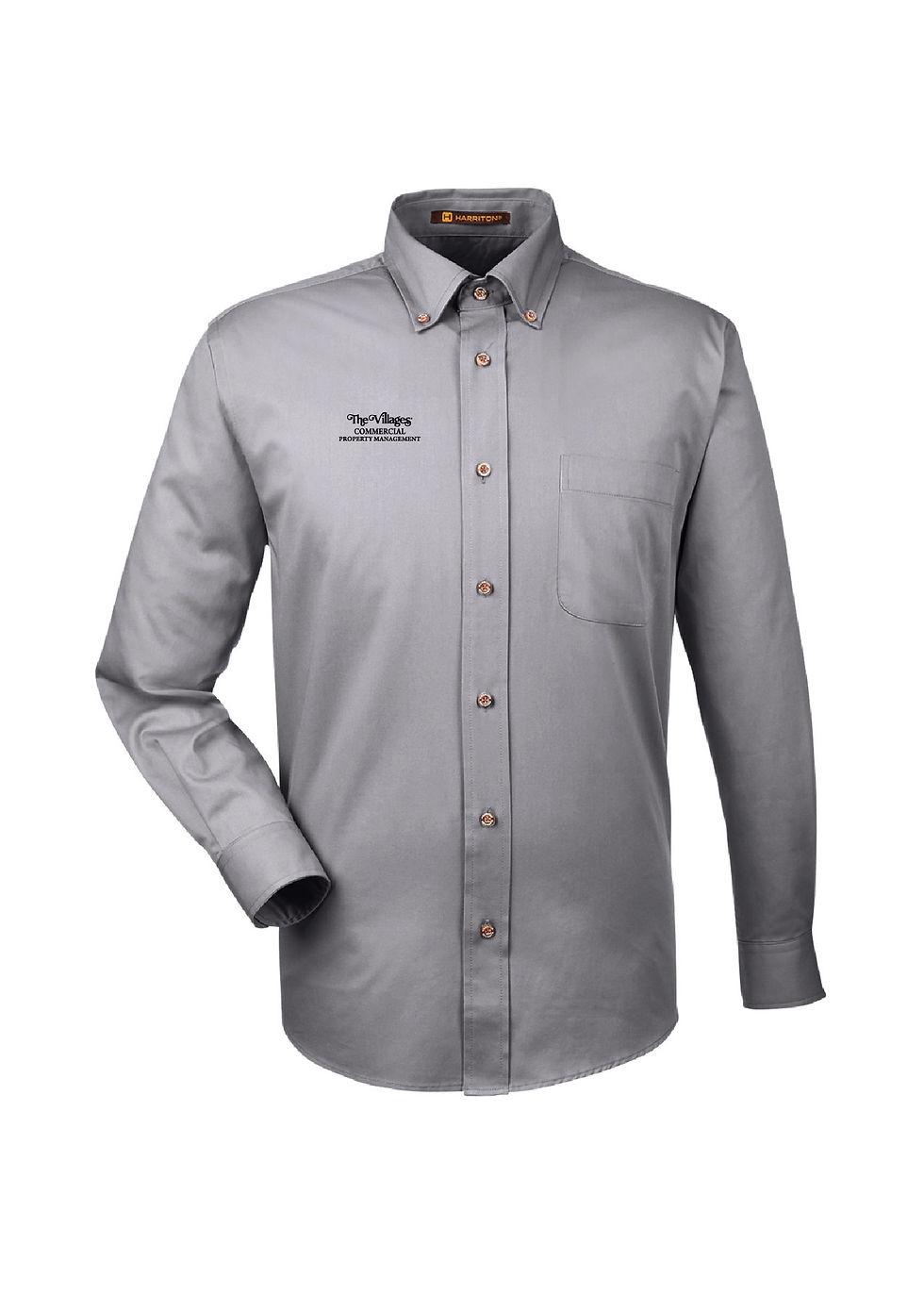 Thumbnail: Harriton Men's Easy Blend Long-Sleeve Twill Shirt with Stain-Release (M500)