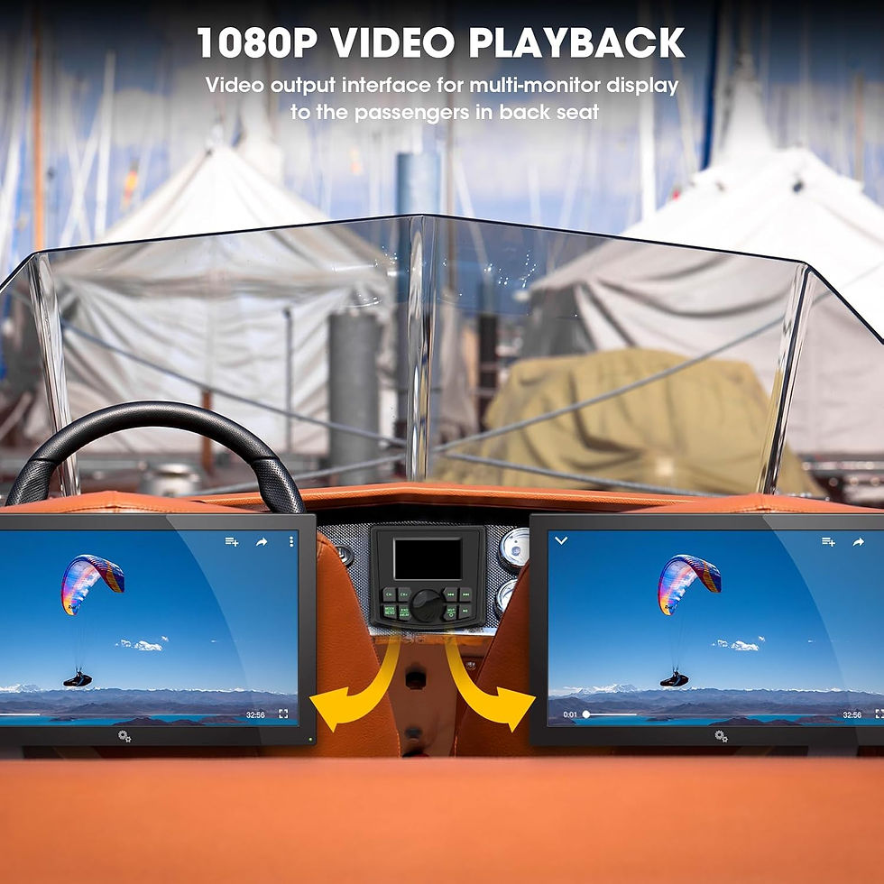 Thumbnail: DOVOX Bluetooth Marine Stereo – Waterproof AM/FM Boat Radio USB AUX EQ