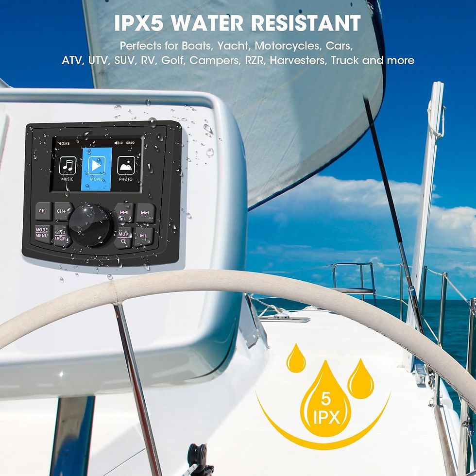 Thumbnail: DOVOX Bluetooth Marine Stereo – Waterproof AM/FM Boat Radio USB AUX EQ