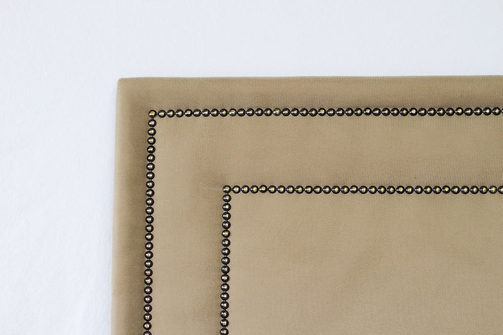 Miniatura: Cabeceira King Tacha Reta Dupla Suede