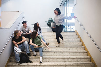 High school students discussing rising competitive averages for post-secondary