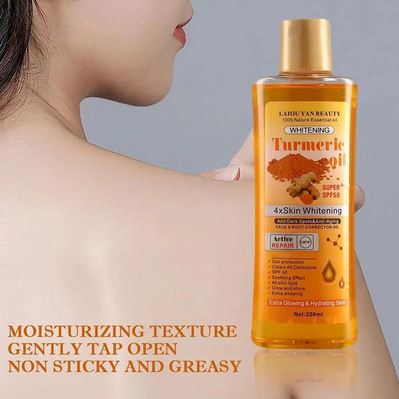 Miniatura: Turmeric & Ginger Brightening Face & Body Oil – Deep Hydration (200ml) 🌿