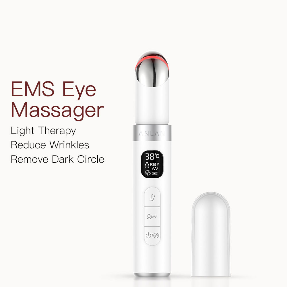 ANLAN EMS Electric Eye Massager Wand – LED Light Therapy & Dark Circle Reduction