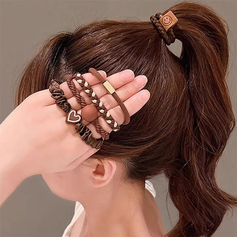 Miniatura: 20/40pcs Boho Chic Hair Ties Set – Cute Heart & Bead Elastic Headbands
