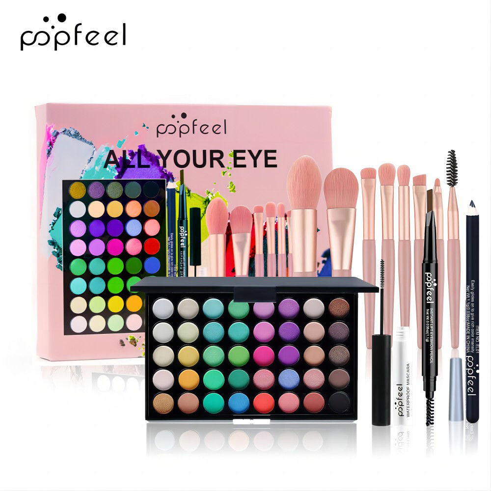 POPFEEL 40-Colour Eye Makeup Set – Professional Eyeshadow & Brush Kit