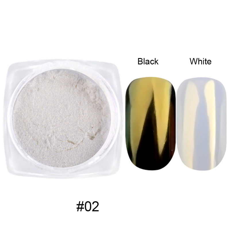 Miniatura: Luxury Aurora White Chrome Powder Set – 12pc Moonlight Mirror Nail Pigment