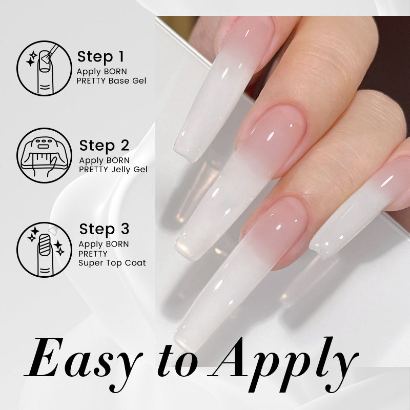 Miniatura: Milky Jelly White Gel Nail Polish – 10ml Translucent Semi-Permanent Gel