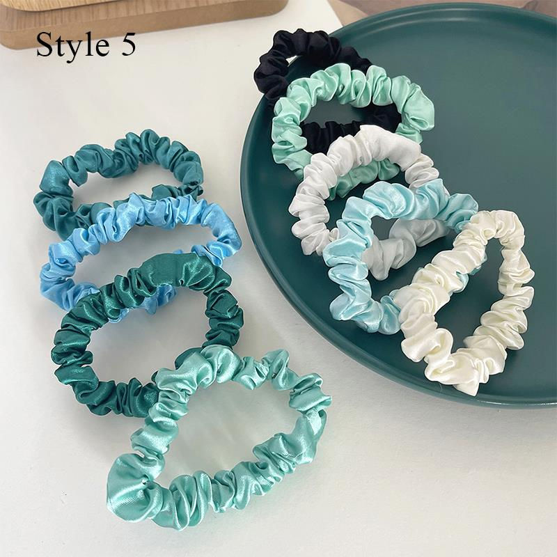 Miniatura: 10pcs Satin Silk Scrunchies Set – Anti-Frizz Elastic Hair Bands for Women & Girl