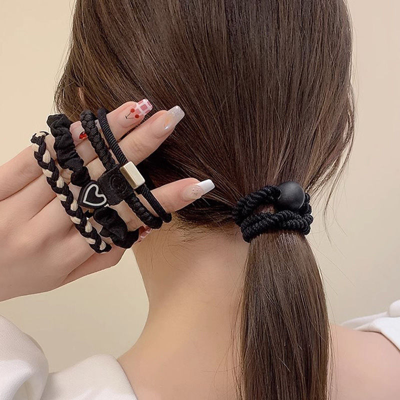 Miniatura: 20/40pcs Boho Chic Hair Ties Set – Cute Heart & Bead Elastic Headbands
