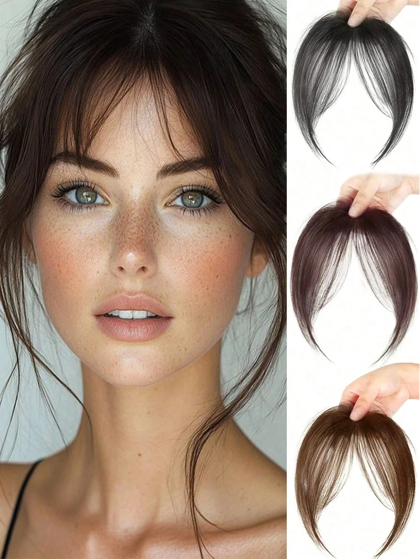 Clip-In French Fringe Extensions – Seamless & Natural Face-Framing Bangs ✨
