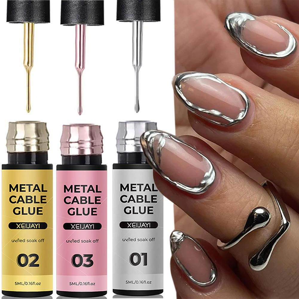 Metallic Painting Liner Gel Polish – 3D Mirror Effect Nail Art Wire Glue