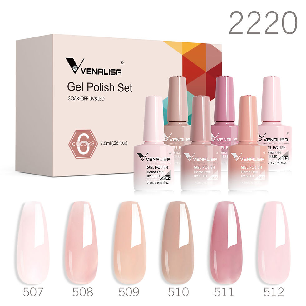Thumbnail: Venalisa 6-Colour Jelly Gel Polish Set – HEMA-Free Sheer Natural Nude Kit 💅✨