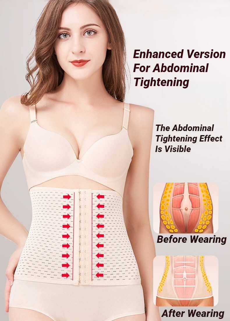 Miniatura: Postpartum Sculpting Corset Breathable Mesh Waist Trainer with Steel Bone Suppor