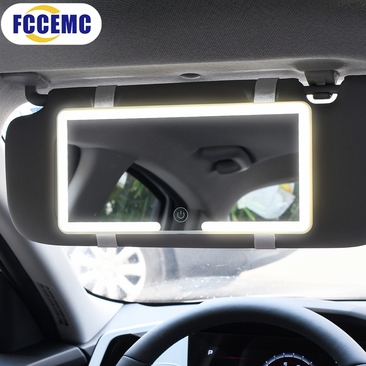 LED Car Sun Visor Makeup Mirror – Touch Screen Adjustable Brightness HD Vanity