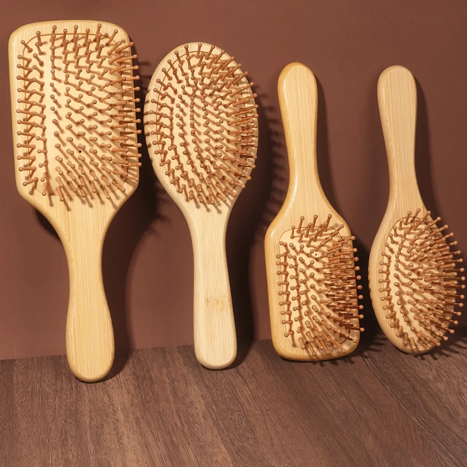 Natural Bamboo Paddle Hairbrush – Scalp Massage & Anti-Static Detangler 🎋✨