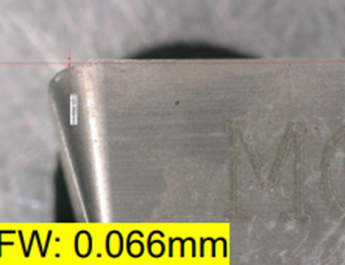 Flank wear 0,066mm Avaluxe coating