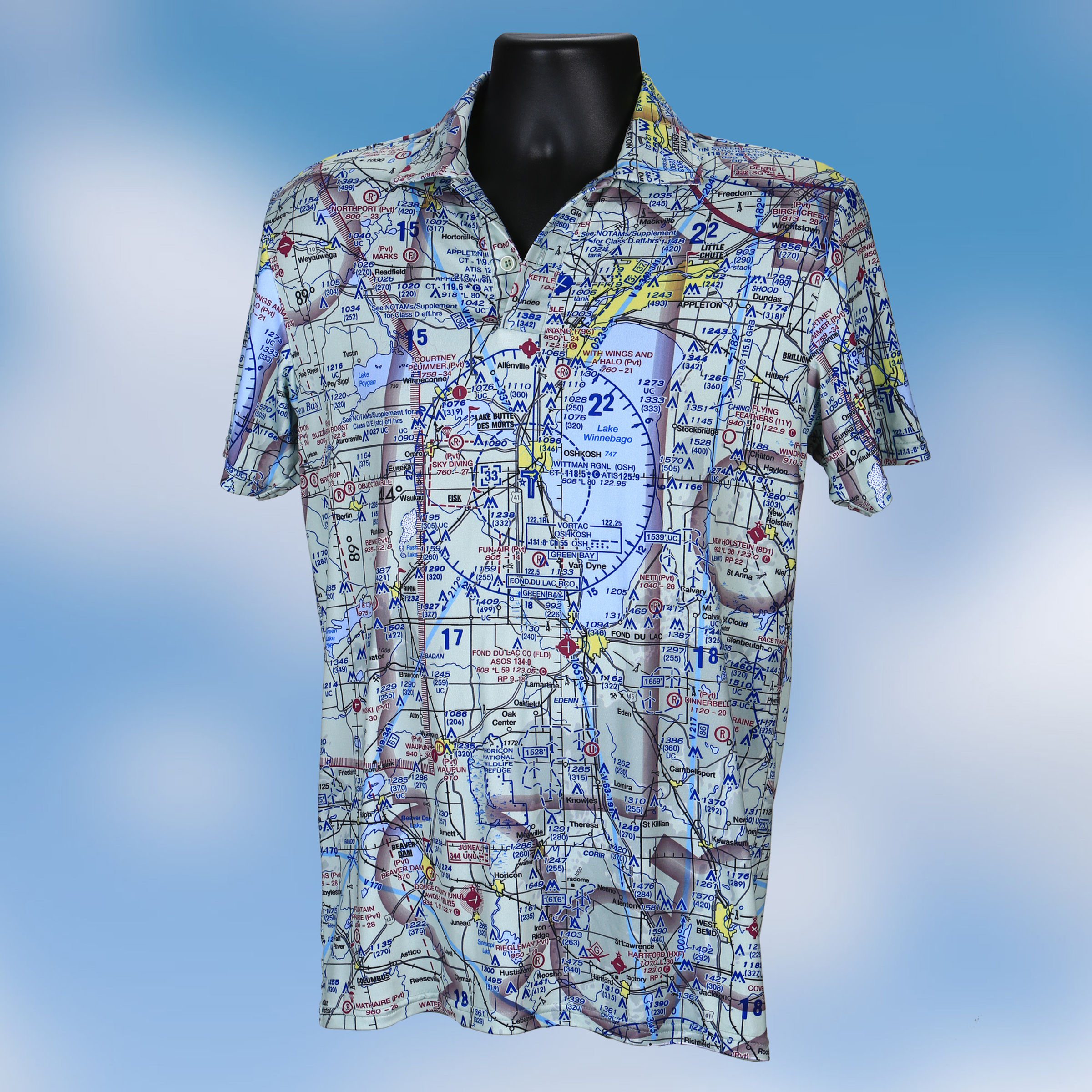 Custom U.S. Aeronautical Chart Polo Shirt