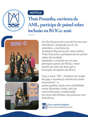 Escritora da AML participa de debate sobre inclusão na ROG.e 2026