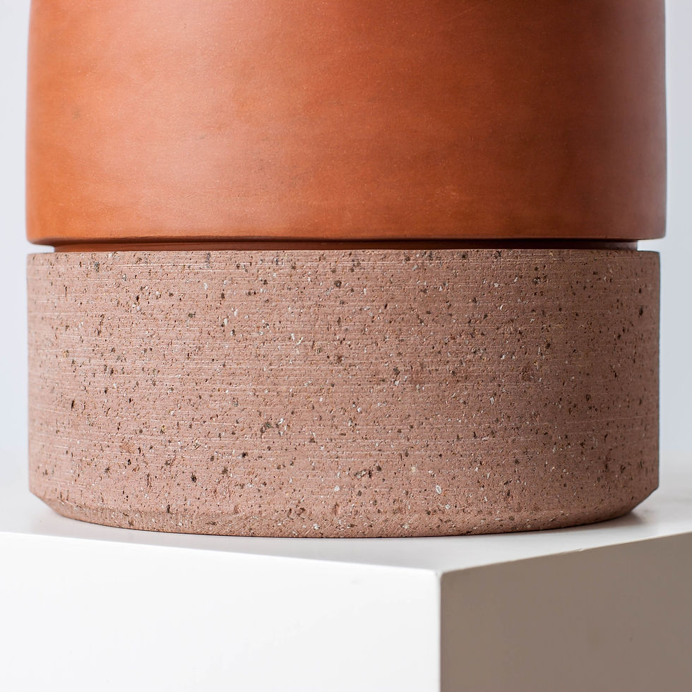 Miniatura: Tepalcate Terracotta Glazed Clay and Stone 6" Planter Pot