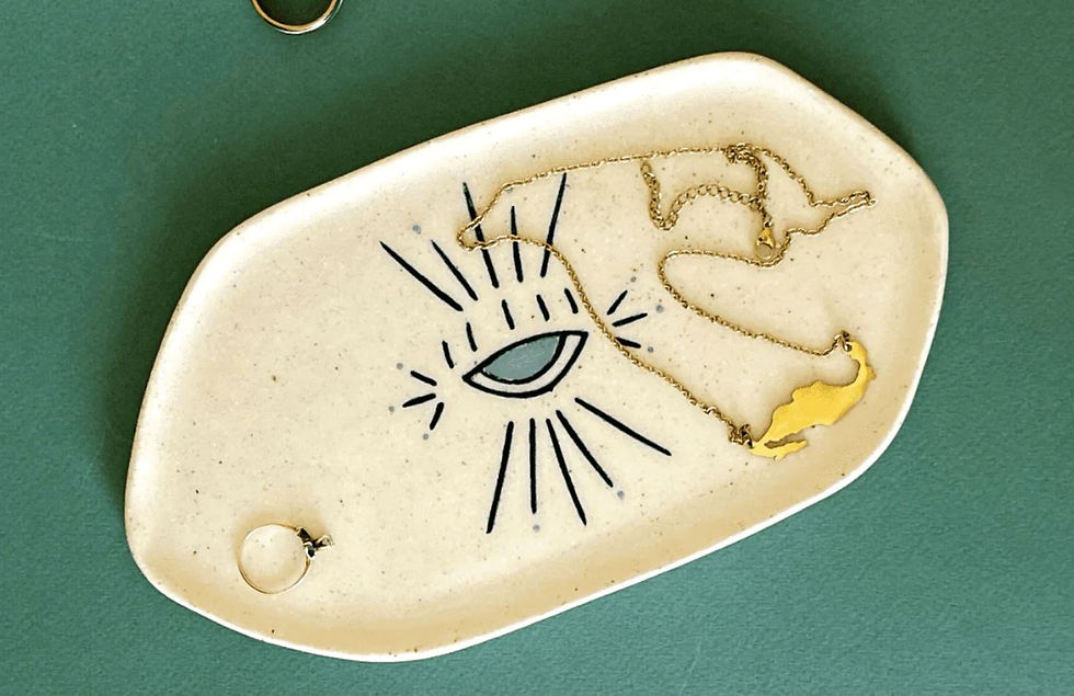 Thumbnail: Handmade Amelia Ceramic Plate. Ring Holder. Jewelry Key Flat Dish.