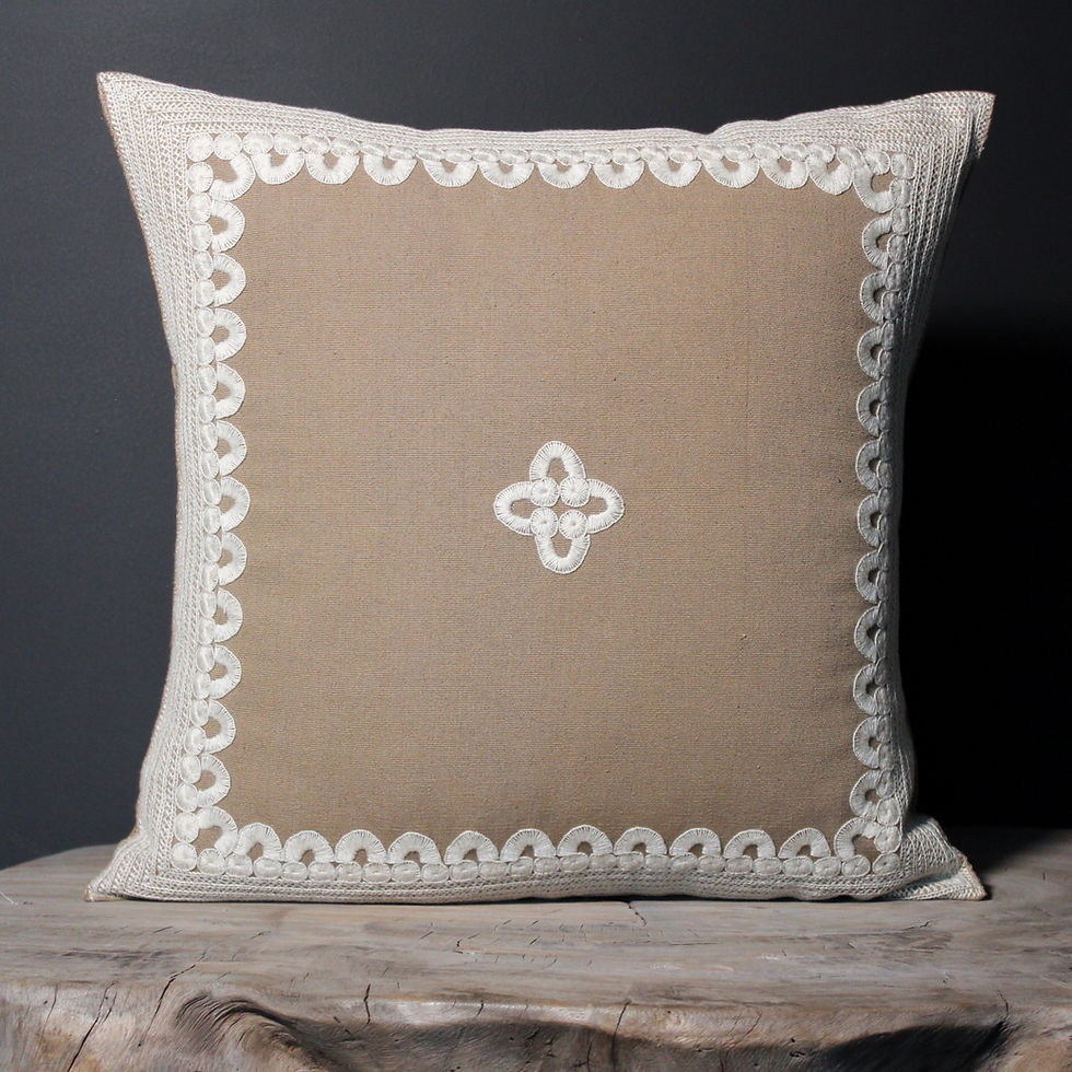 Miniatura: Neutral Collection Authentic Mexican Throw Pillow Luxury Cover Set