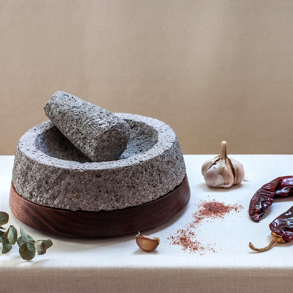 Thumbnail: Stone & Wood Authentic Mexican Molcajete + Tortilla Warmer.