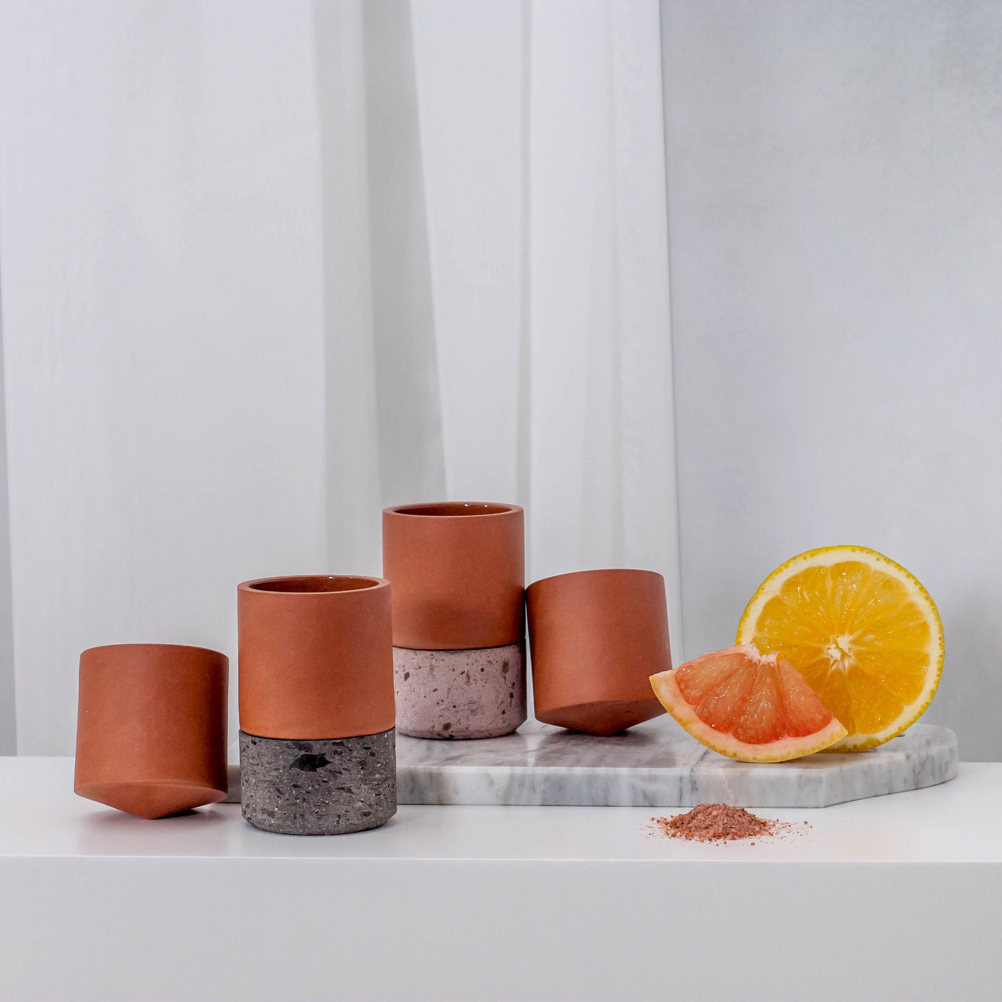 Mexican Mezcal Shot Glasses with Base. Set of 4.