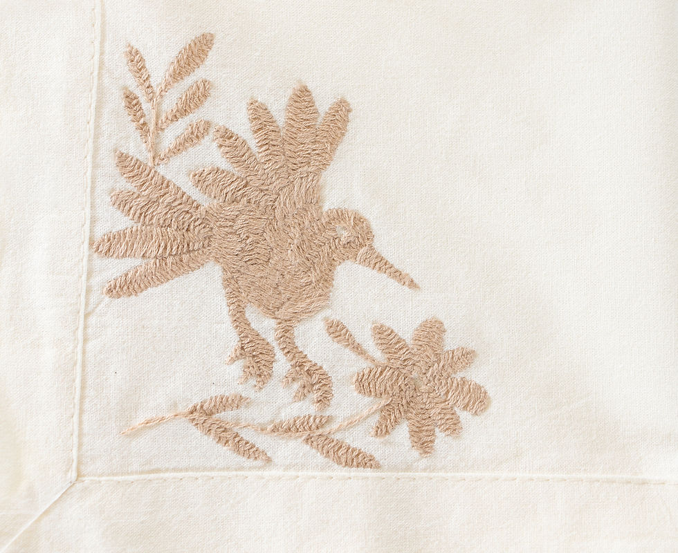 Miniatura: Mexican Otomi Hand Embroidered Cotton Placemats and Napkins 8 Piece Set