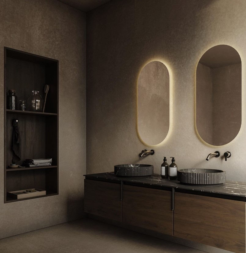 Thumbnail: Arena Sand Round Natural Marble Stone Vessel Sink Washbasin
