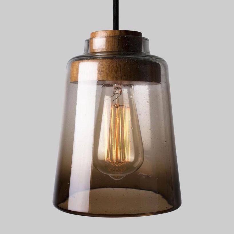 Miniatura: Humo Hand Blown Glass Pendant Lamp Smoked Finish