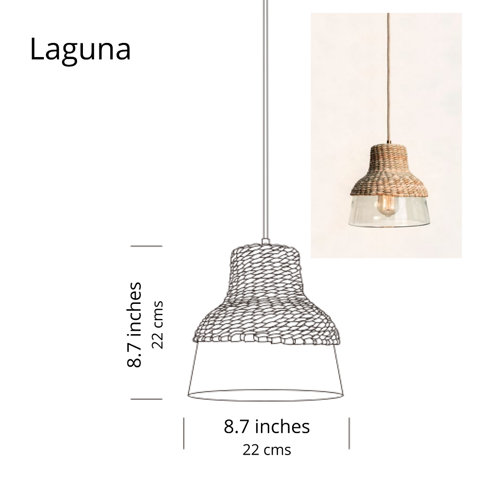 Miniatura: Laguna Natural Chuspata & Glass Handmade Pendant Lamp