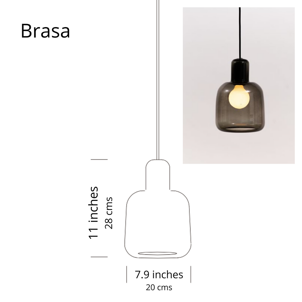 Miniatura: Brasa Hand Blown Glass Pendant Lamp