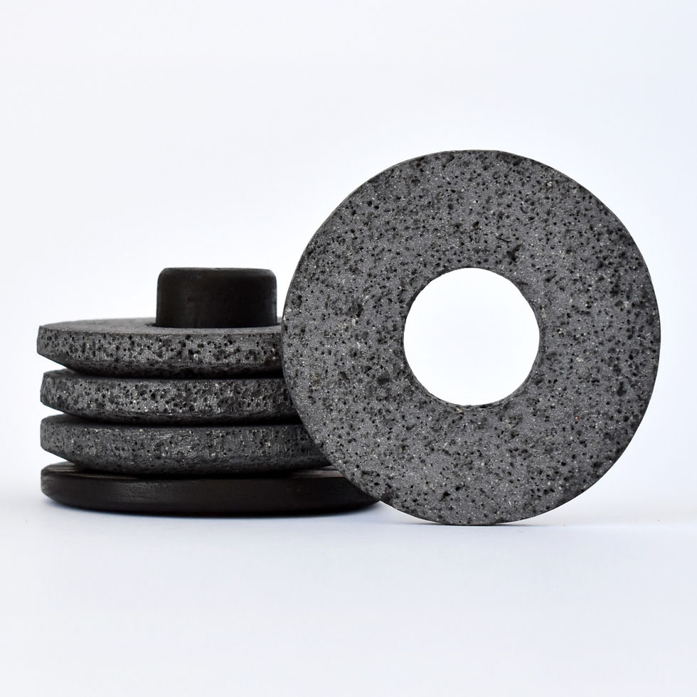 Miniatura: Water Disc Round Stone Coaster Set of 4 with Oak Wood Holder.