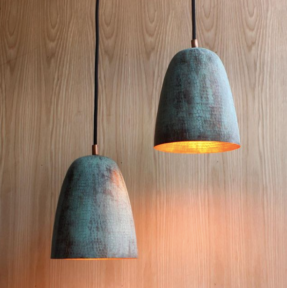 Miniatura: Capula 7x6 Inches Authentic Mexican Hammered Copper Pendant Lamp