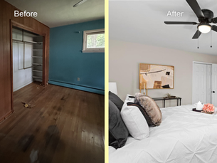 before and after image of home remodeling