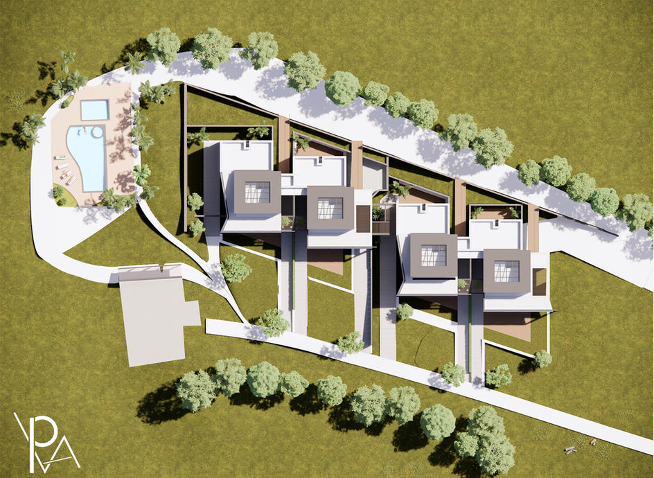 Concept e progetto architettonico di villette indipendenti sulle colline di Misano Adriatico in provincia di Rimini.