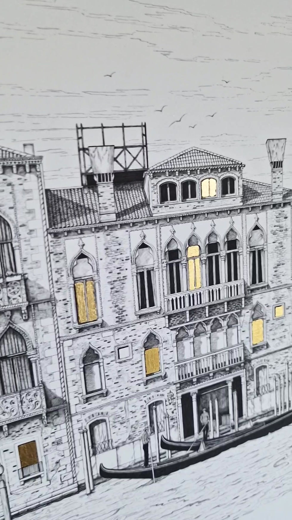 Thumbnail: Venice At Golden Hour Print with Gold Leaf Limited Edition