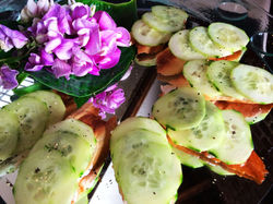 Open cucumber sandwiches