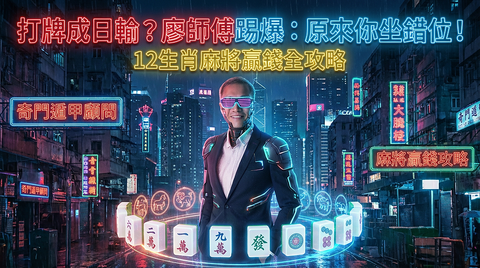 【麻將必勝術】打牌成日輸？廖師傅踢爆：原來你坐錯位！12生肖贏錢全攻略 🀄️💰